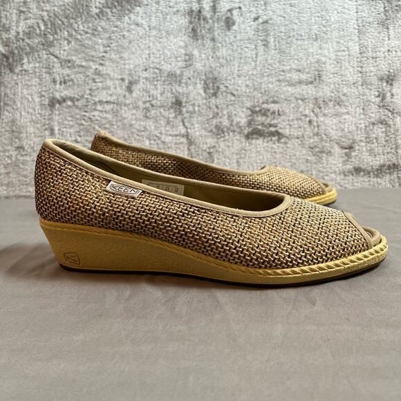 KEEN Cortona Jute Peep Toe Wedge Heel Women’s Size 6‎ - Picture 1 of 7